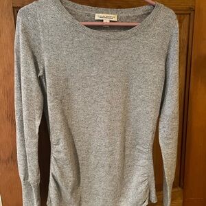 Glittery Silver Women's BR Sweater with side ruching